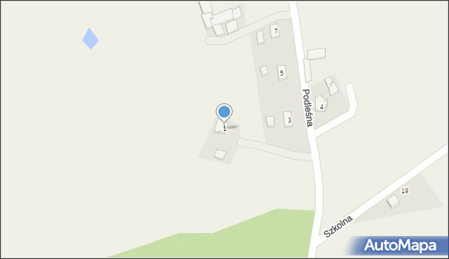 Malachin, Podleśna, 1, mapa Malachin