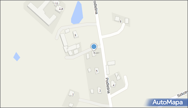 Malachin, Podleśna, 7, mapa Malachin