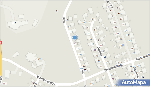 Malbork, Pola Wincentego, 15, mapa Malborka