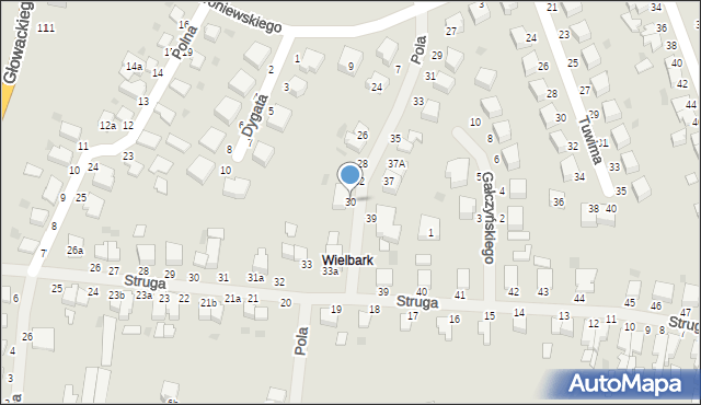 Malbork, Pola Wincentego, 30, mapa Malborka