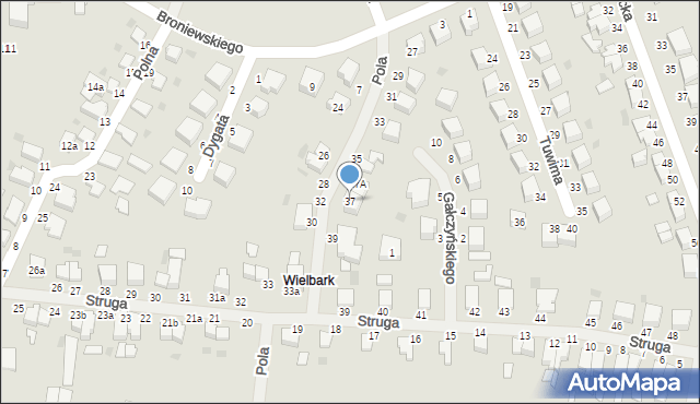 Malbork, Pola Wincentego, 37, mapa Malborka