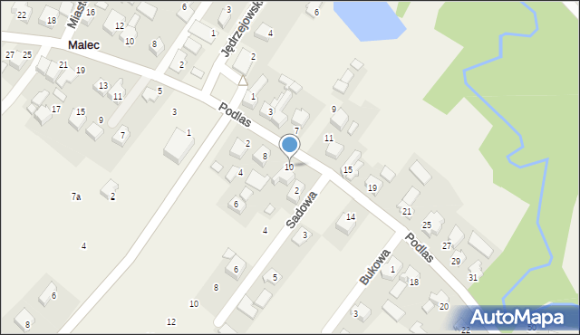 Malec, Podlas, 10, mapa Malec