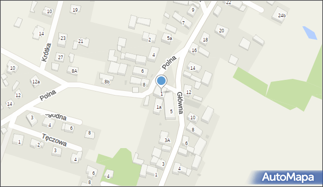 Małkowice, Polna, 1, mapa Małkowice