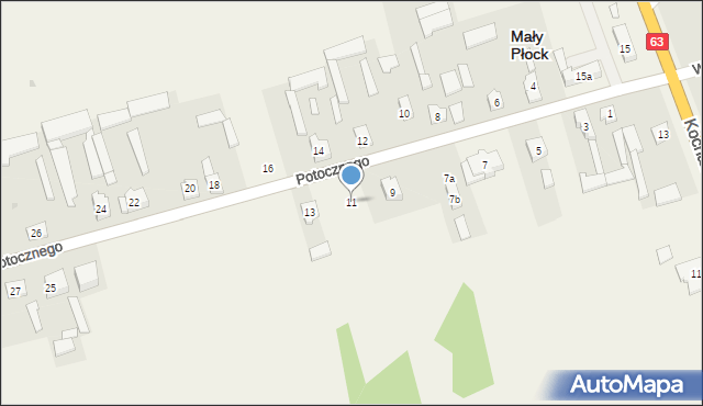 Mały Płock, Potocznego Ignacego, 11, mapa Mały Płock
