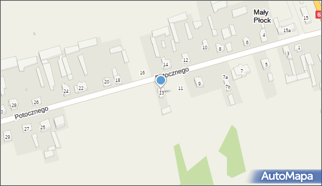 Mały Płock, Potocznego Ignacego, 13, mapa Mały Płock