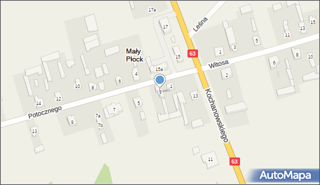 Mały Płock, Potocznego Ignacego, 3, mapa Mały Płock