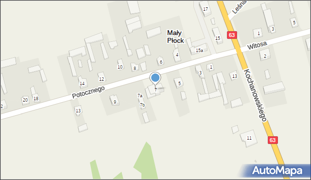 Mały Płock, Potocznego Ignacego, 7, mapa Mały Płock
