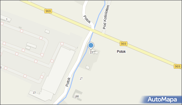 Maniowy, Potok, 13, mapa Maniowy