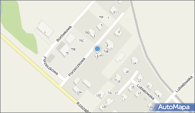 Manowo, Porzeczkowa, 4, mapa Manowo