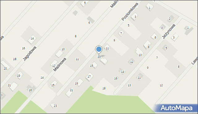 Manowo, Poziomkowa, 13, mapa Manowo