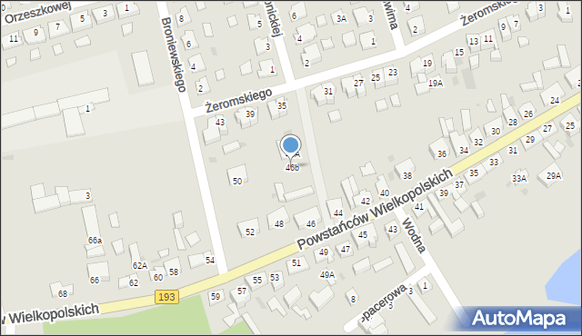 Margonin, Powstańców Wielkopolskich, 46b, mapa Margonin