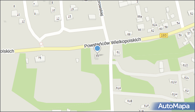 Margonin, Powstańców Wielkopolskich, 63, mapa Margonin