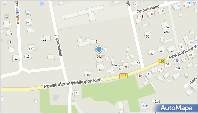 Margonin, Powstańców Wielkopolskich, 66a, mapa Margonin