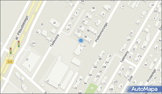 Marki, Podkomorzego, 1a, mapa Marki