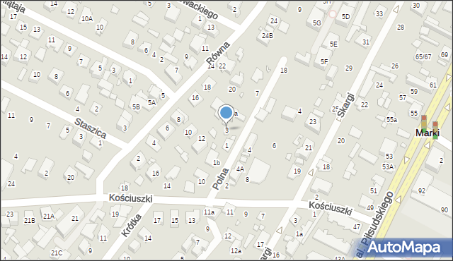 Marki, Polna, 3, mapa Marki