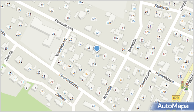 Marki, Pomnikowa, 13, mapa Marki
