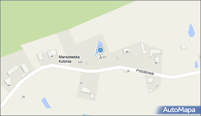 Marszewska Kolonia, Potokowa, 40, mapa Marszewska Kolonia