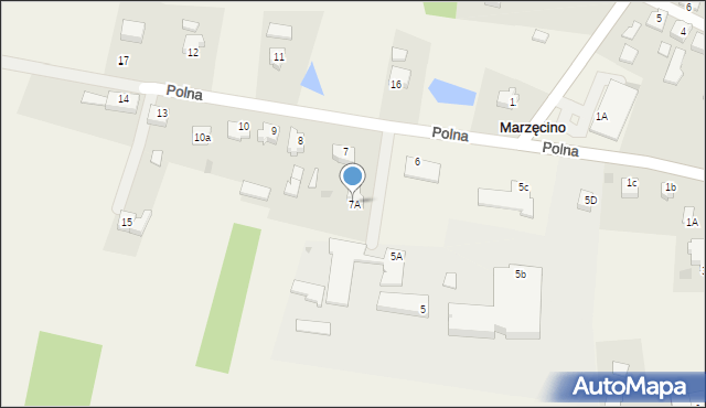 Marzęcino, Polna, 7A, mapa Marzęcino