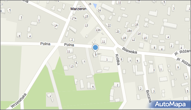 Marzenin, Polna, 3, mapa Marzenin