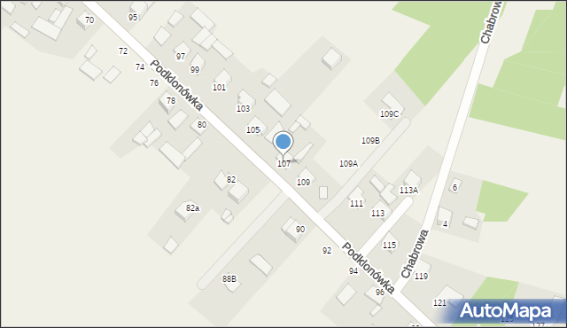 Masłów Pierwszy, Podklonówka, 107, mapa Masłów Pierwszy