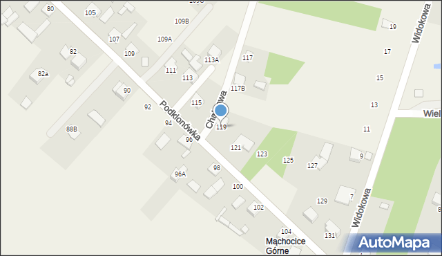 Masłów Pierwszy, Podklonówka, 119, mapa Masłów Pierwszy