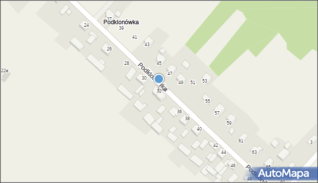 Masłów Pierwszy, Podklonówka, 32, mapa Masłów Pierwszy