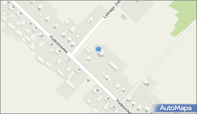 Masłów Pierwszy, Podklonówka, 73a, mapa Masłów Pierwszy