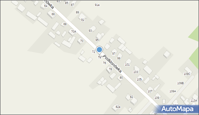 Masłów Pierwszy, Podklonówka, 74, mapa Masłów Pierwszy