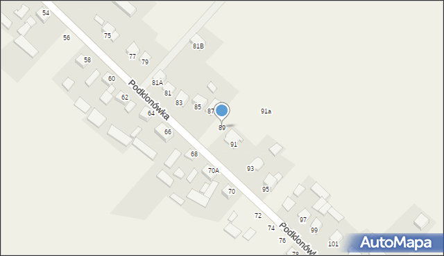 Masłów Pierwszy, Podklonówka, 89, mapa Masłów Pierwszy