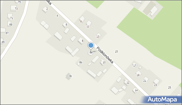 Masłów Pierwszy, Podklonówka, 8a, mapa Masłów Pierwszy