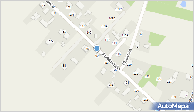 Masłów Pierwszy, Podklonówka, 92, mapa Masłów Pierwszy