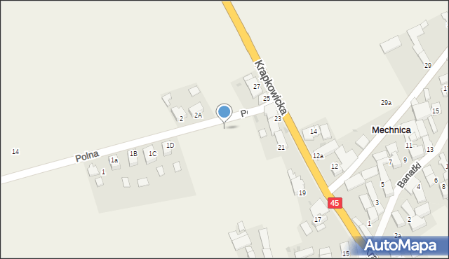 Mechnica, Polna, 1g, mapa Mechnica