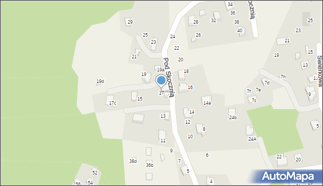 Meszna, Pod Skocznią, 17, mapa Meszna