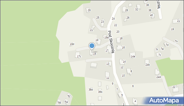 Meszna, Pod Skocznią, 17b, mapa Meszna