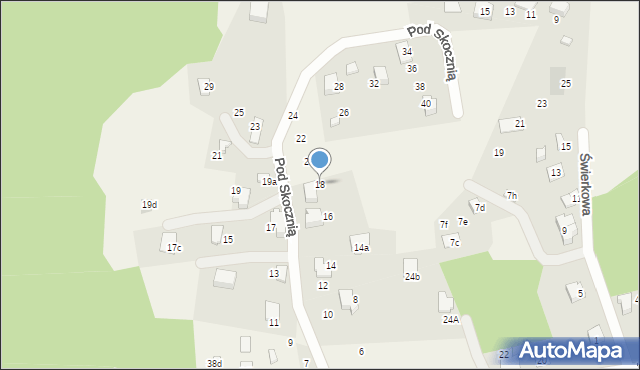 Meszna, Pod Skocznią, 18, mapa Meszna