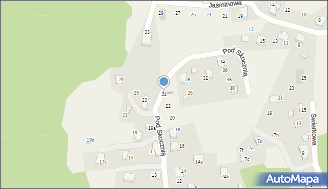 Meszna, Pod Skocznią, 24, mapa Meszna