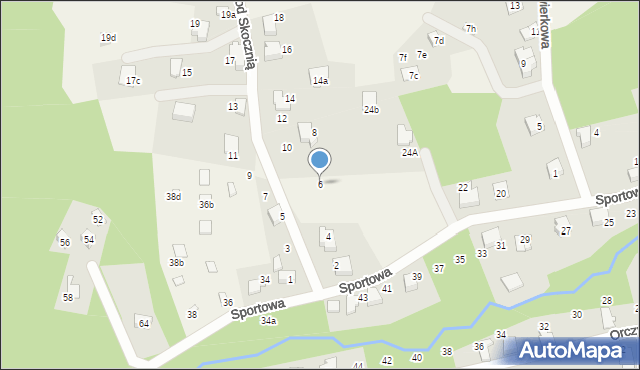 Meszna, Pod Skocznią, 6, mapa Meszna