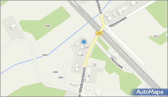 Miały, Powstańców Wielkopolskich, 1, mapa Miały