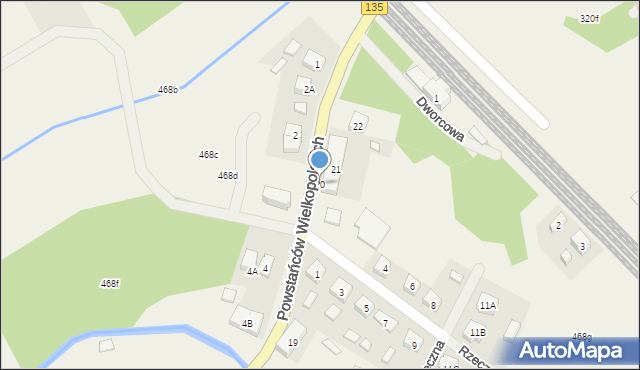 Miały, Powstańców Wielkopolskich, 20, mapa Miały