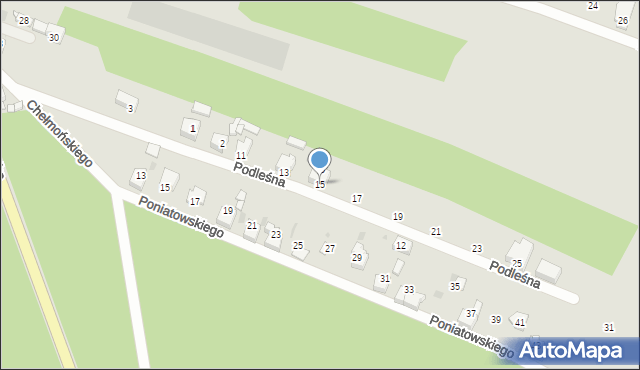Miasteczko Śląskie, Podleśna, 15, mapa Miasteczko Śląskie