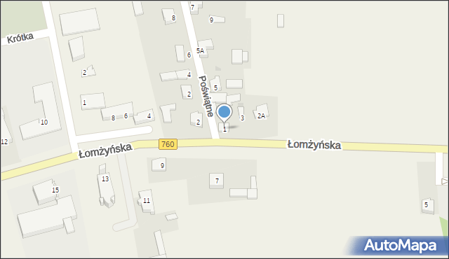 Miastkowo, Poświątne, 1, mapa Miastkowo