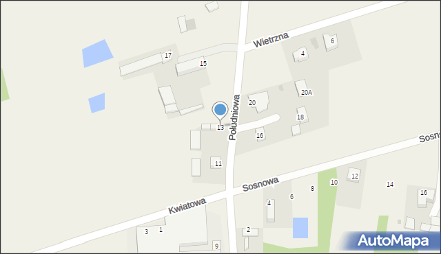 Michałów, Południowa, 13, mapa Michałów