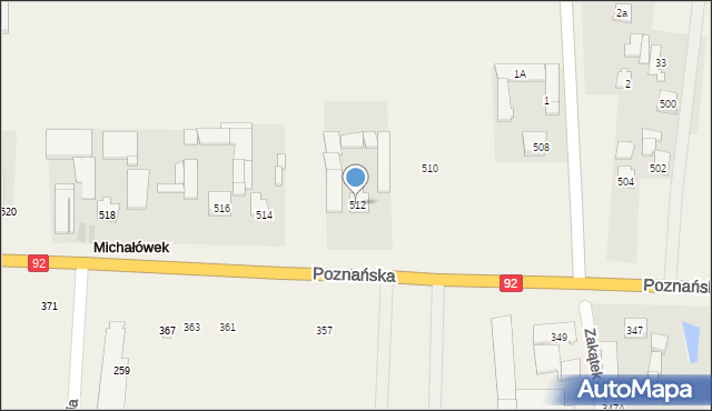 Michałówek, Poznańska, 512, mapa Michałówek