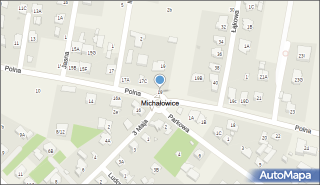 Michałowice, Polna, 19, mapa Michałowice