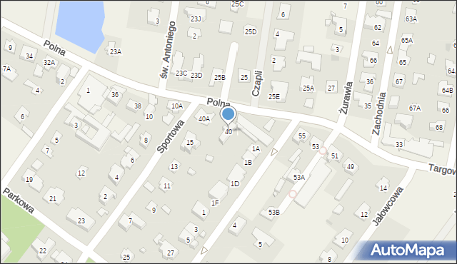 Michałowice, Polna, 40, mapa Michałowice