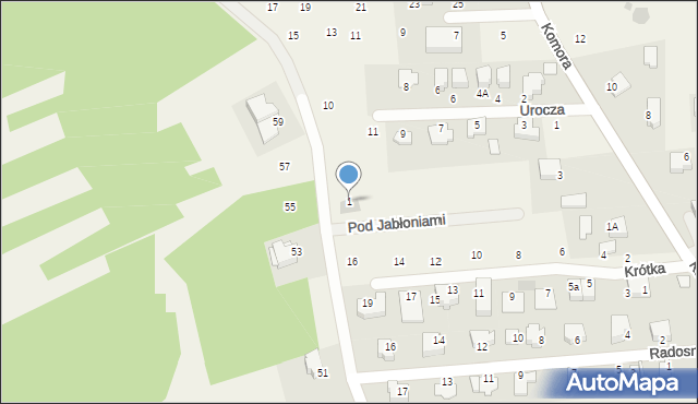Michałowice, Pod Jabłoniami, 1, mapa Michałowice