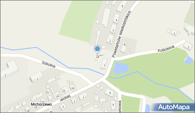 Michorzewo, Powstańców Wielkopolskich, 1a, mapa Michorzewo