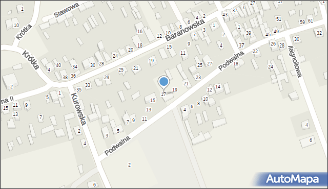 Michów, Podwalna, 17, mapa Michów