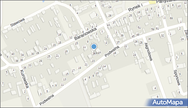 Michów, Podwalna, 25, mapa Michów