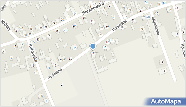 Michów, Podwalna, 4, mapa Michów